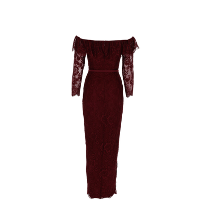 MAYFEYR - Self Portrait - Lace Dress With Jewel Buttons - RS26188XBUBURGUNDY