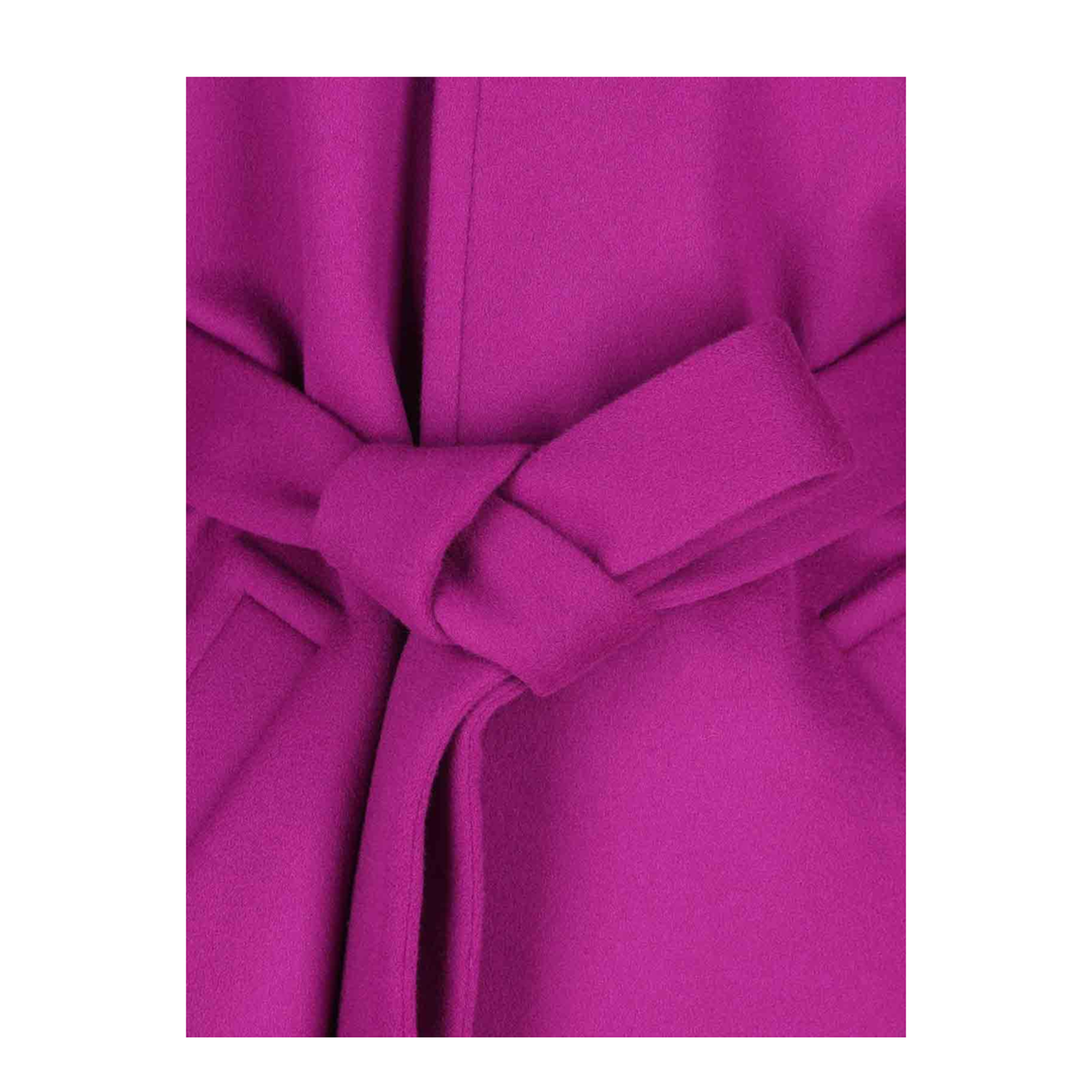 Boxy Belted Coat in Wool in Purple