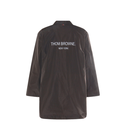 Logo-Print Single-Breasted Coat
