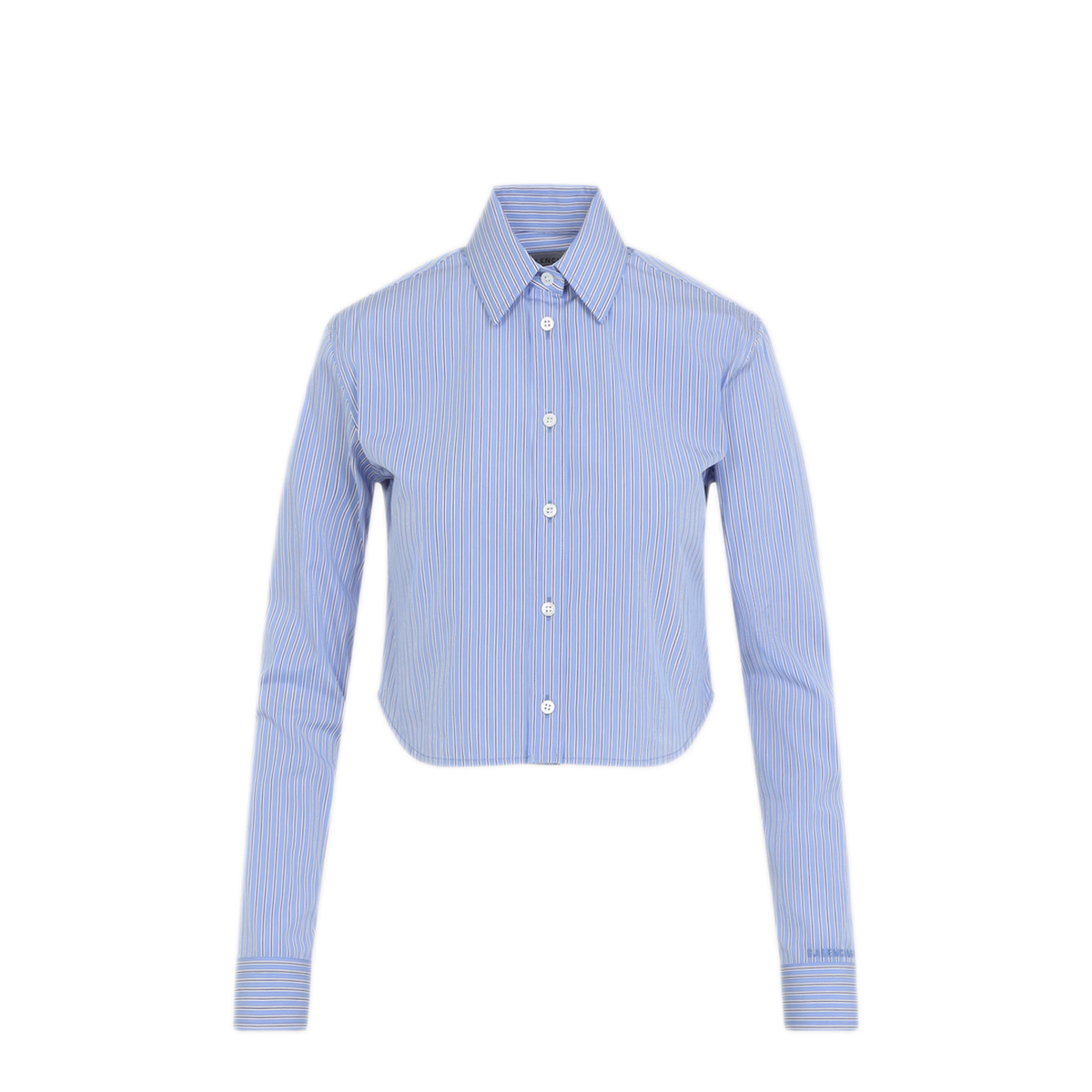 MAYFEYR - Balenciaga - Cropped Shirt In Light Blue Stripes - A002AZTUM284202
