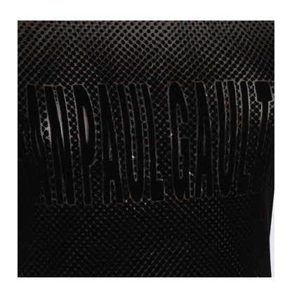 Mesh Dress with Flocked Logo