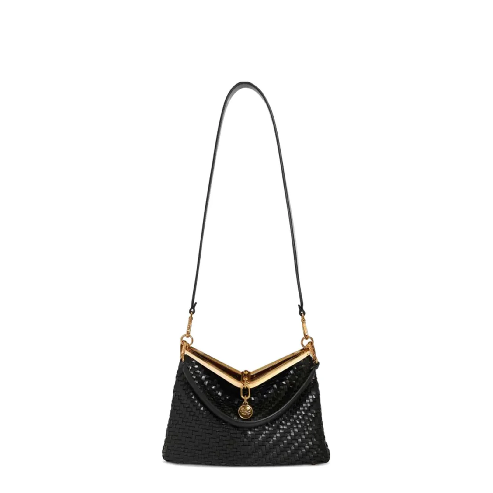 Small Vela Bag Pink Woven Leather