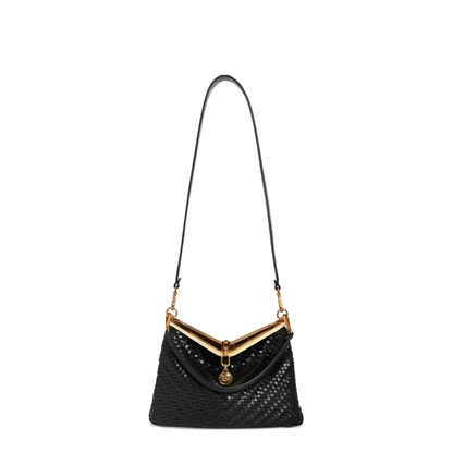 Small Vela Bag Pink Woven Leather