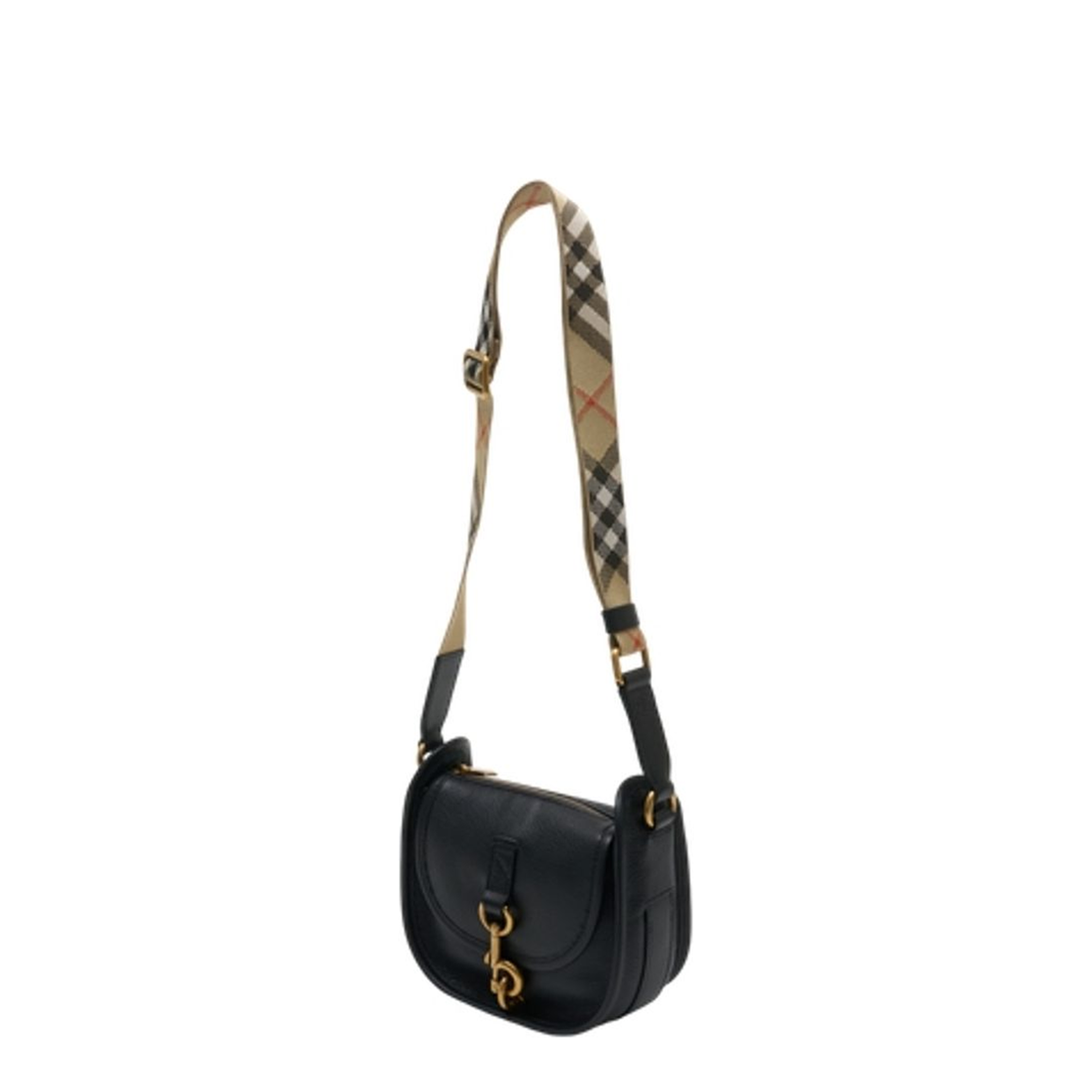 MAYFEYR - Burberry - Black Leather Mini Messenger B Clip Crossbody Bag - 8120693A1189