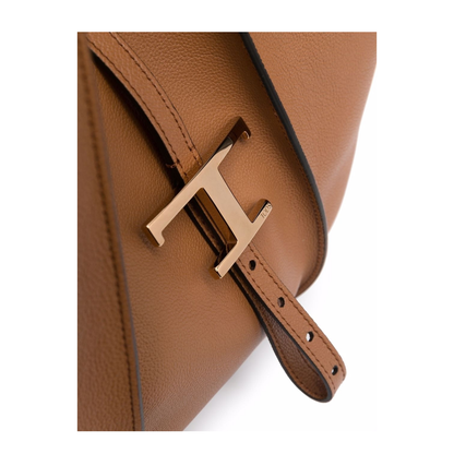 T Timeless Small Hammered Leather Tote Bag - Kenia