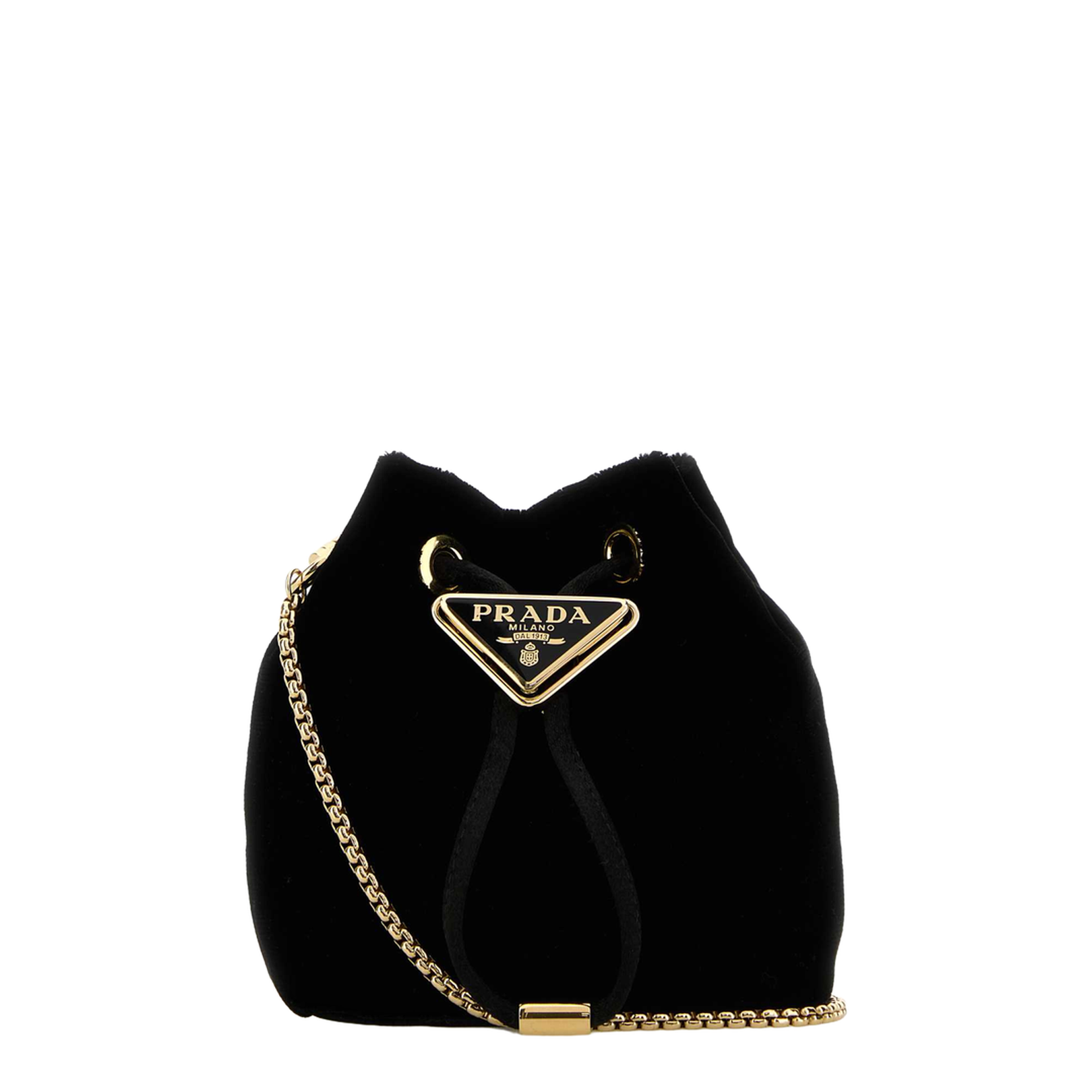 Black Velvet Bucket Bag