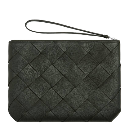 Diago Large Leather Pouch - Dark green