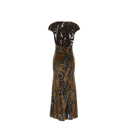 MAYFEYR - Etro - Printed Stretch Velvet Long Dress - WRHA068099JJD1FS9885