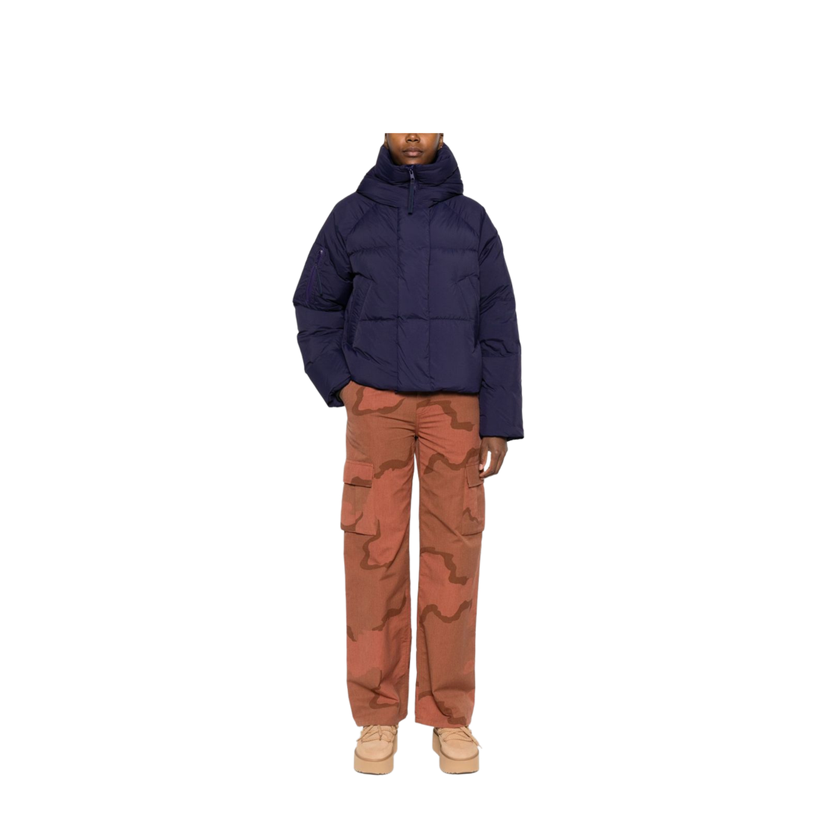 Cropped Down Jacket with Hood