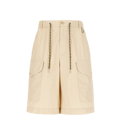 Beige Cotton Bermuda Shorts