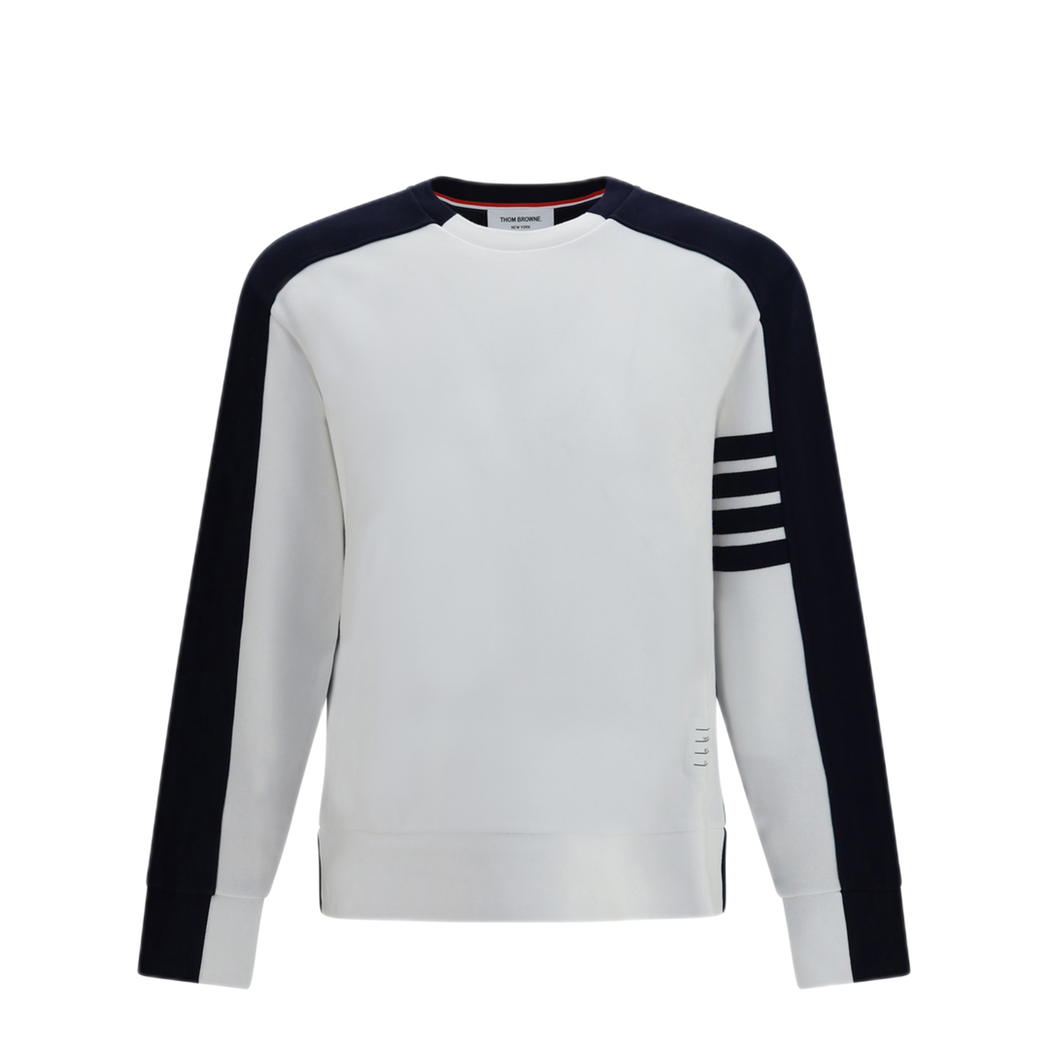 MAYFEYR - Thom Browne - Colorblock Crewneck Sweatshirt With 4 Bar Detail - MJT580A00535104