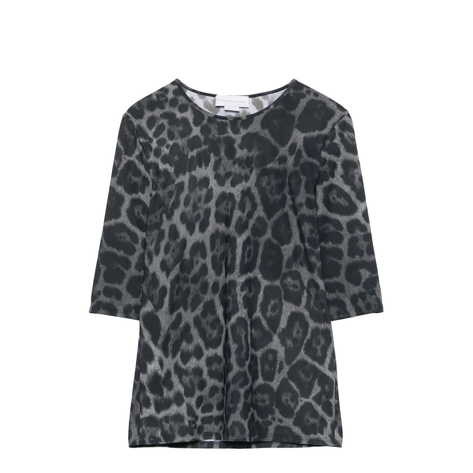 Ash Grey Leopard-Print Short-Sleeve T-Shirt