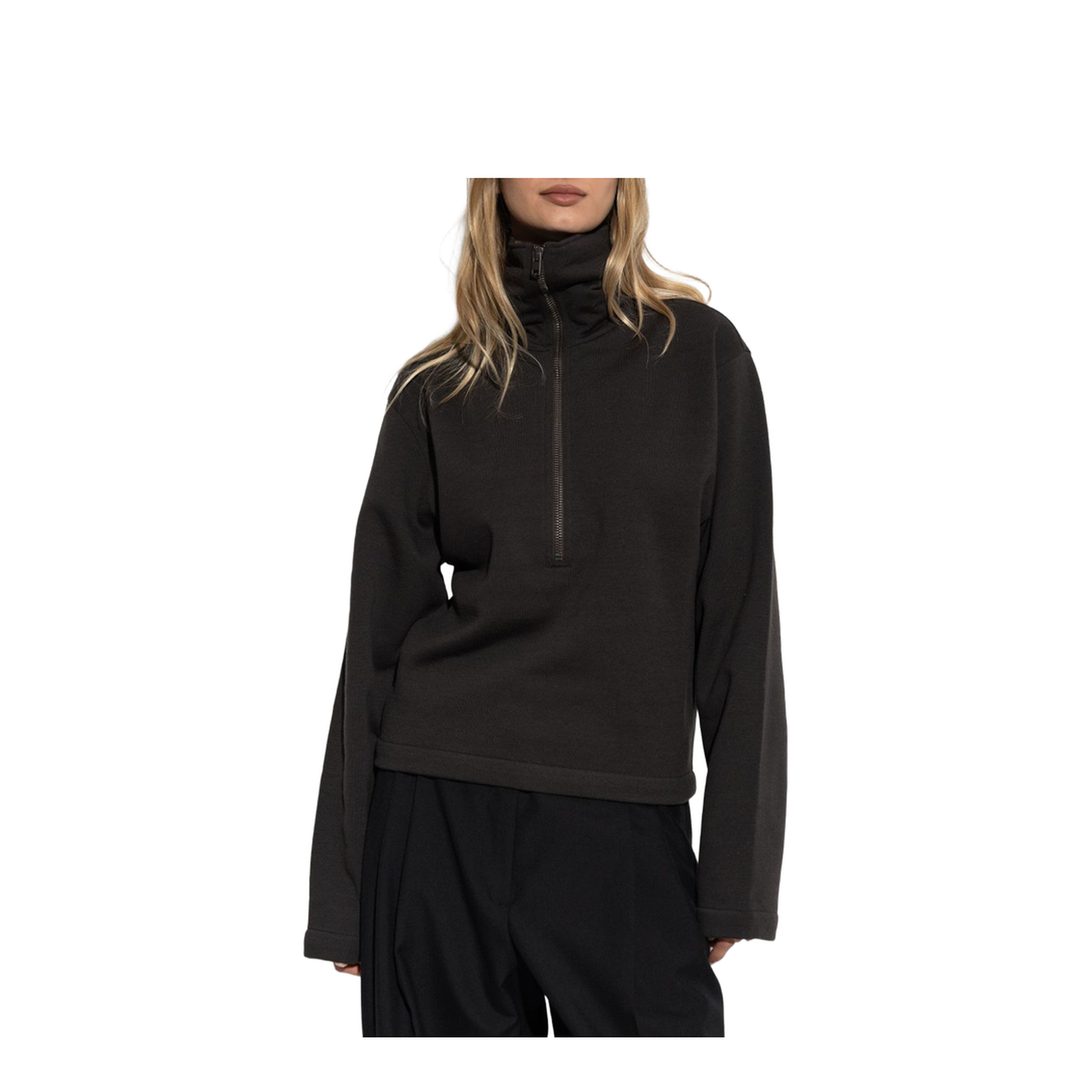 Cotton Blend Half-Zip Sweater