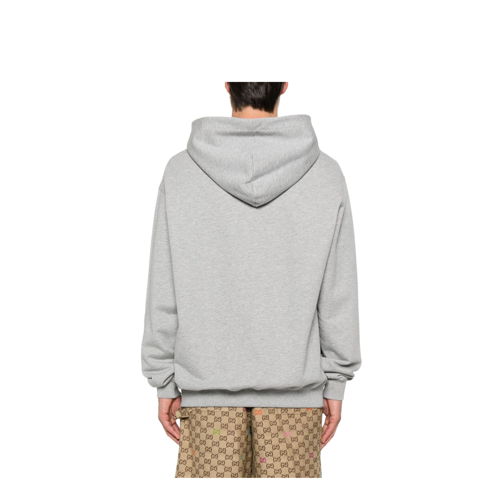 Printed Cotton Jersey Sweatshirt in Grey Mélange