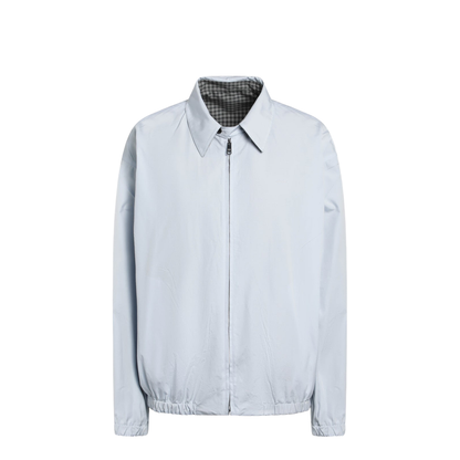 Reversible Light Blue Jacket with Check Pattern