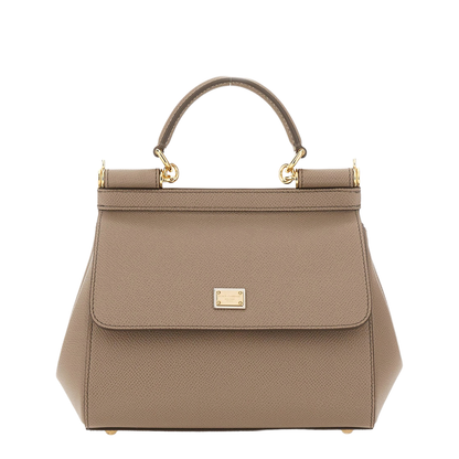 Sicily Medium Calfskin Handbag - Fango