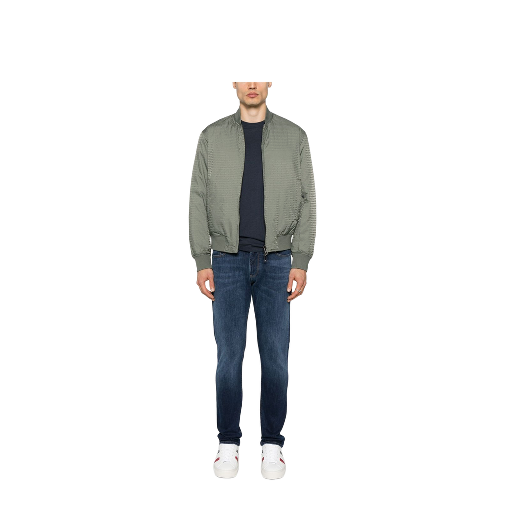 Jacquard Nylon Bomber Jacket
