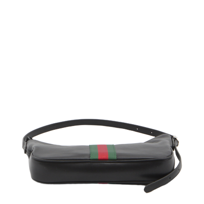 Lunetta Small Crossbody Bag in Black Leather
