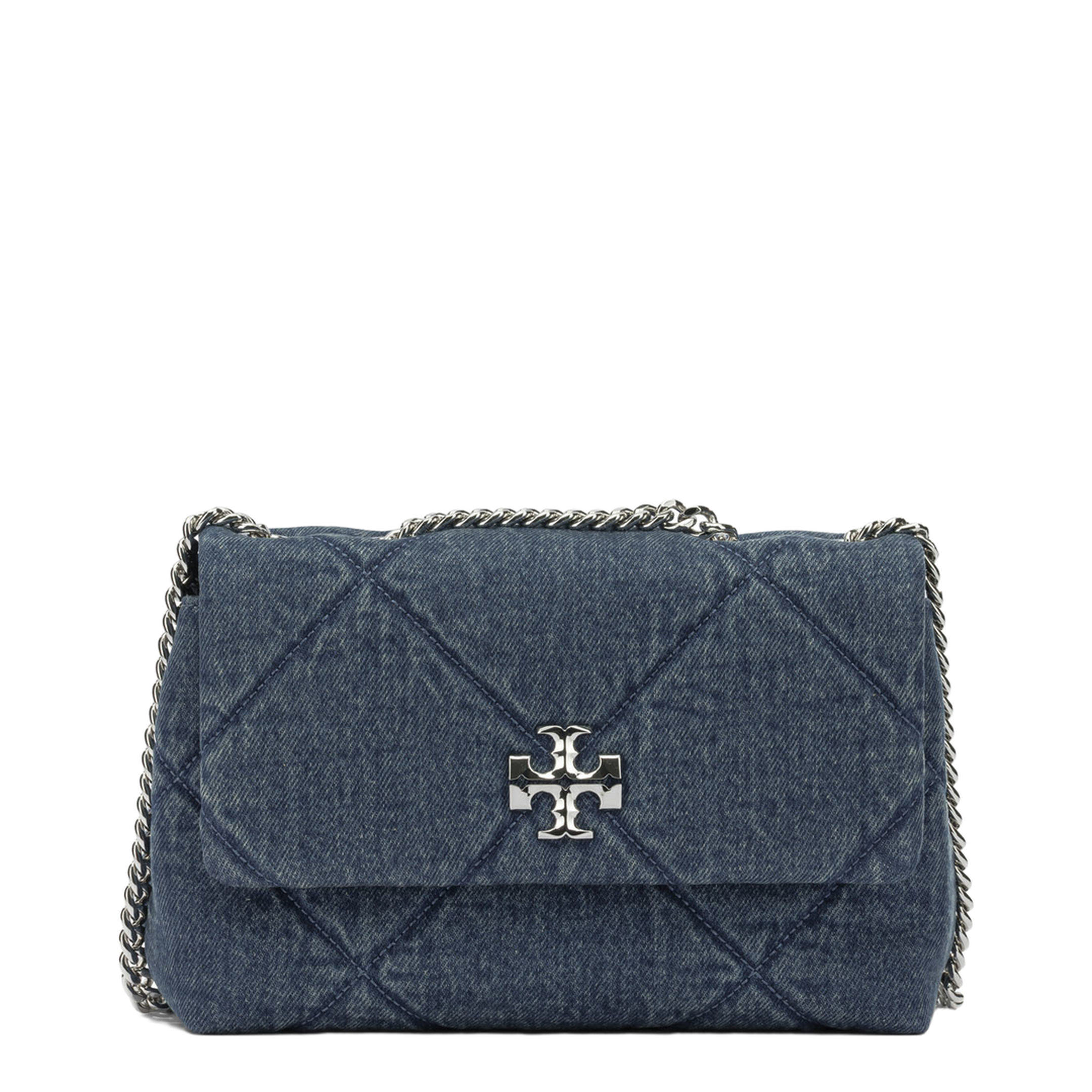 Kira Diamond Quilt Denim Small Convertible Shoulder Bag