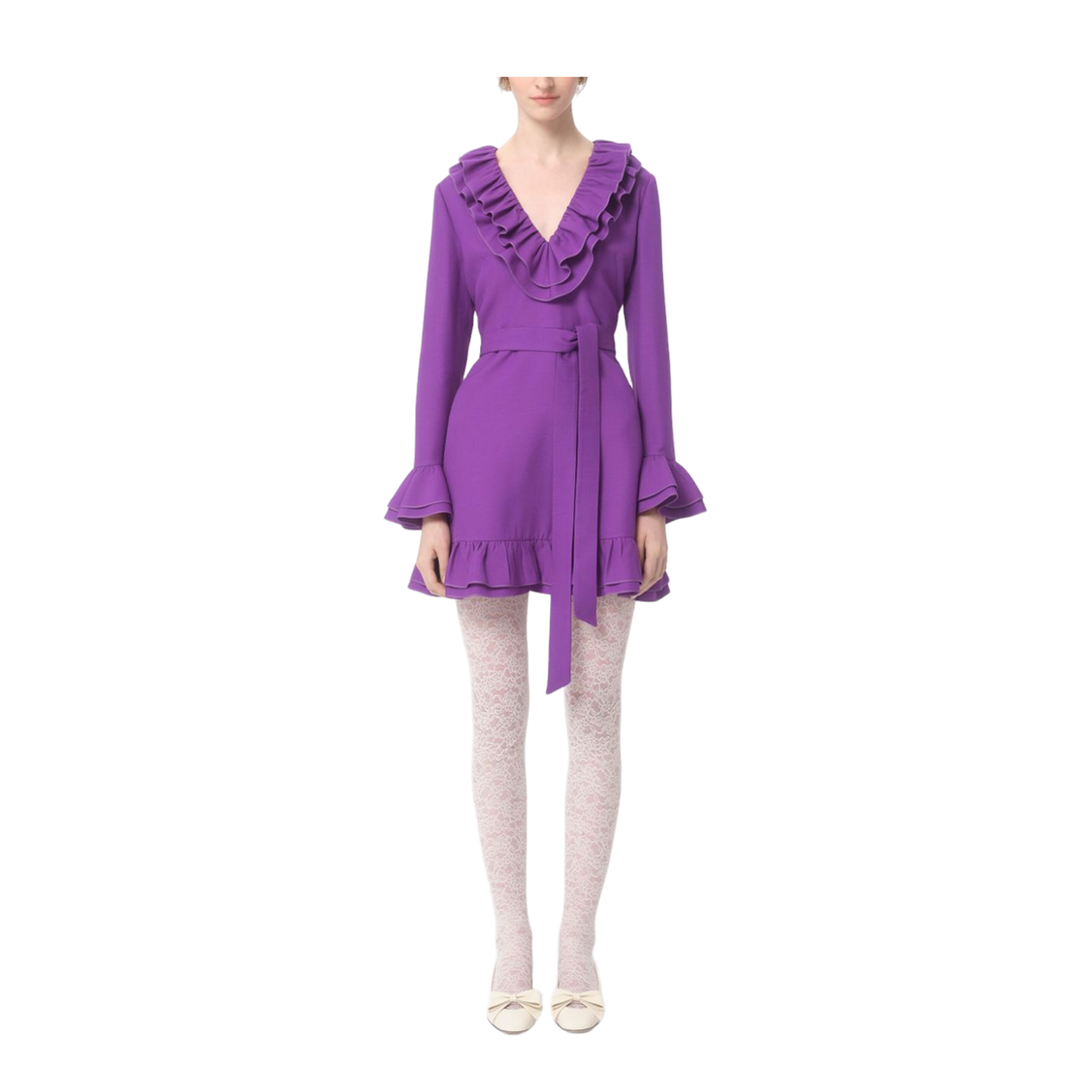 Ruffled Amaranth Purple Dress