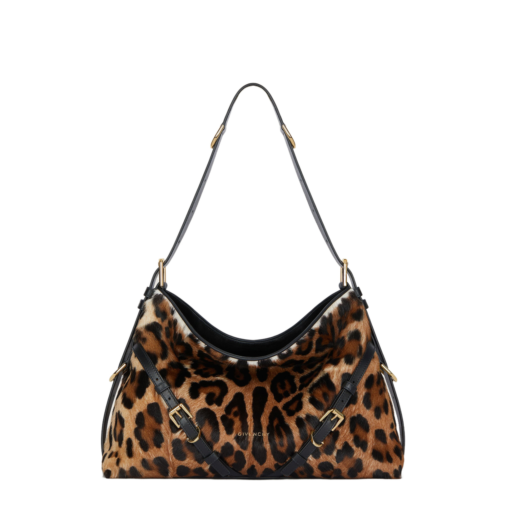 Medium Voyou Bag in Pony Effect Leather with Leopard Print