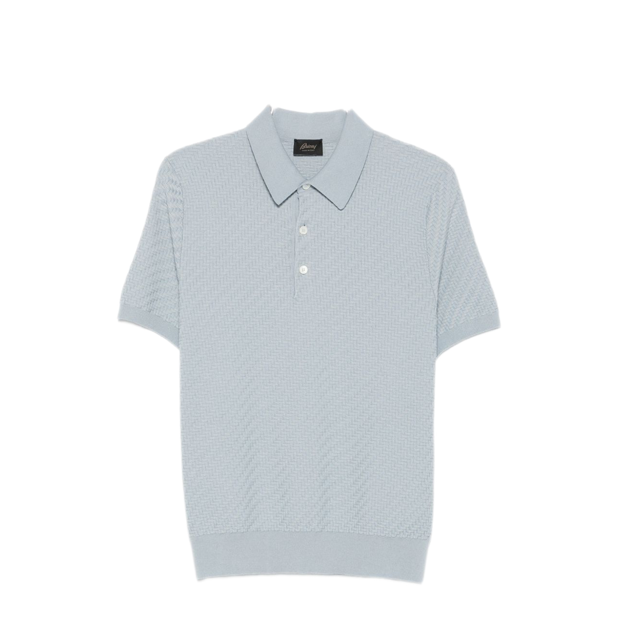 MAYFEYR - Brioni - Navy Chevron Knit Polo Shirt - UMR20OPAK224919