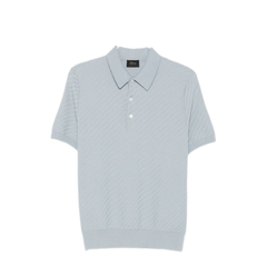 Navy Chevron Knit Polo Shirt