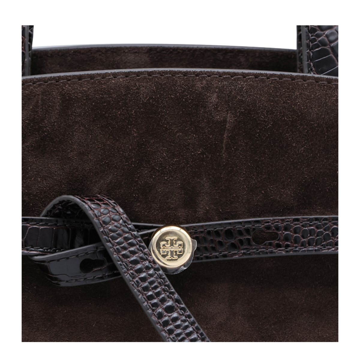 Romy Medium Suede Leather Bauletto - Brown
