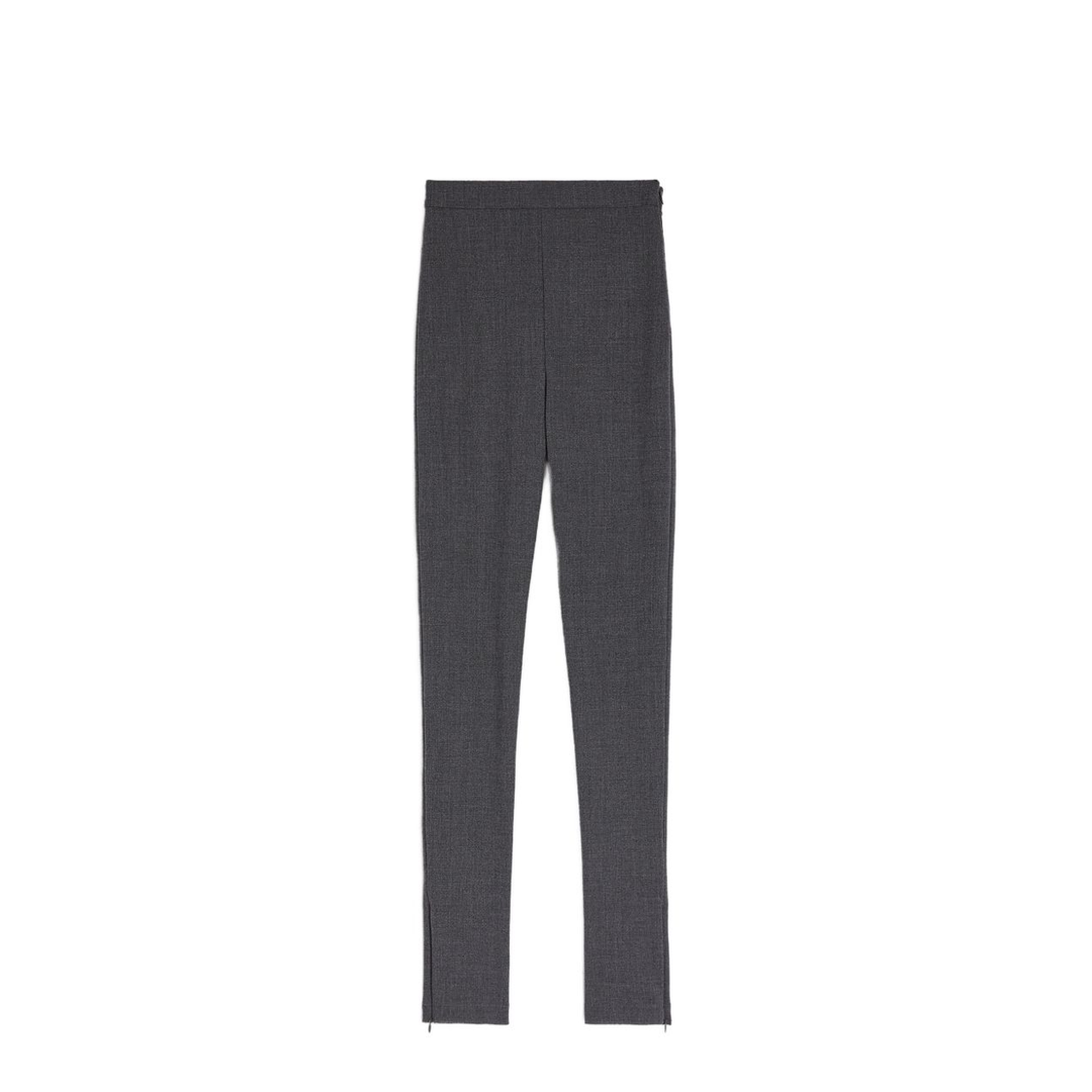 Black Stretch Virgin Wool Blend Pant