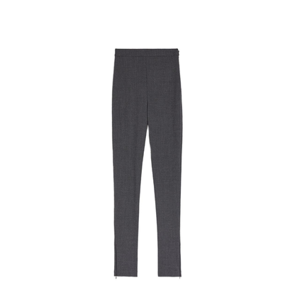 Black Stretch Virgin Wool Blend Pant