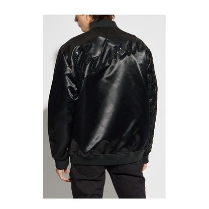 Bomber Jacket with Shimmering Appliqués
