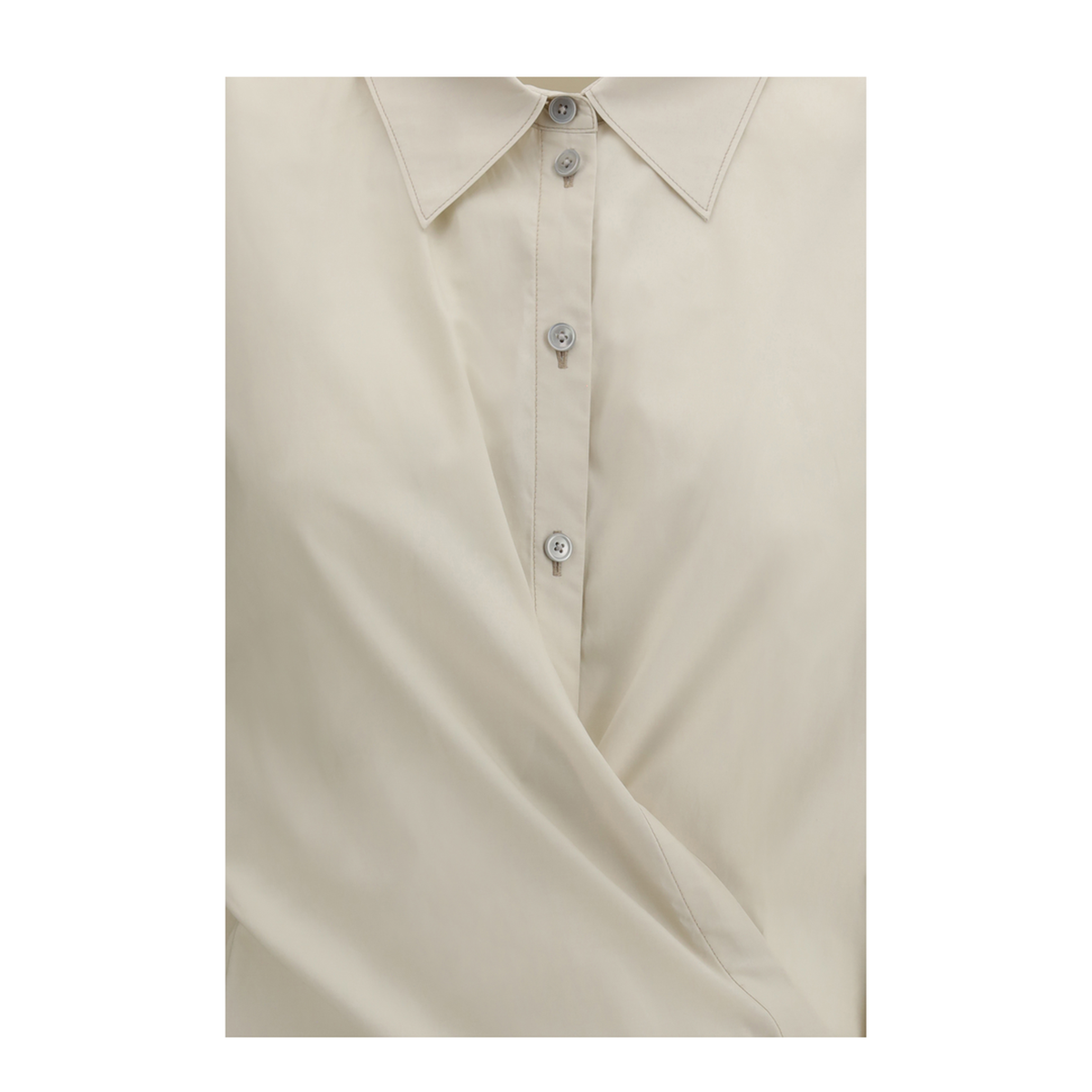 Straight Collar Twisted Shirt
