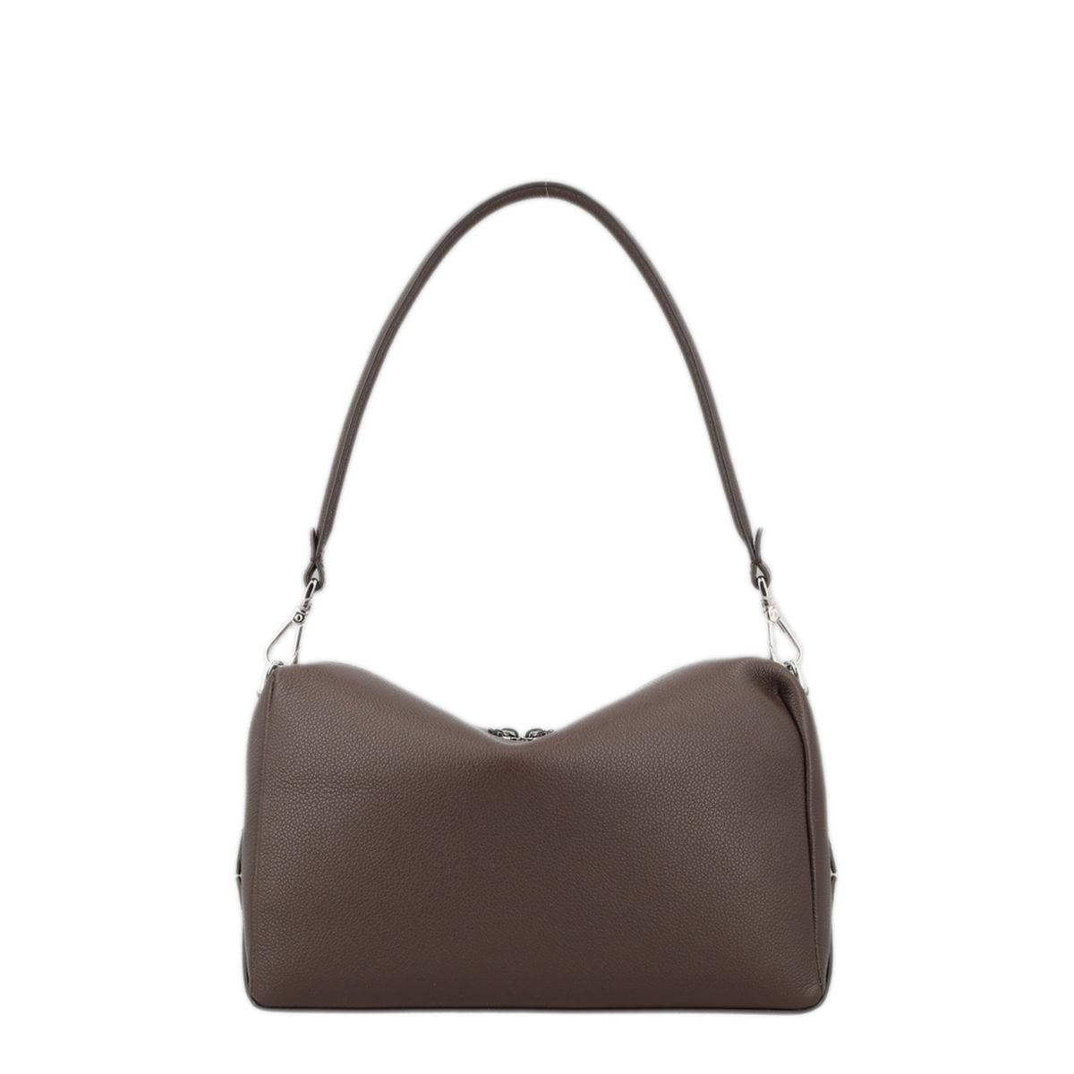 Lui Medium Leather Shoulder Bag - Chocolate brown