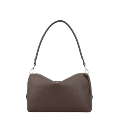 Lui Medium Leather Shoulder Bag - Chocolate brown