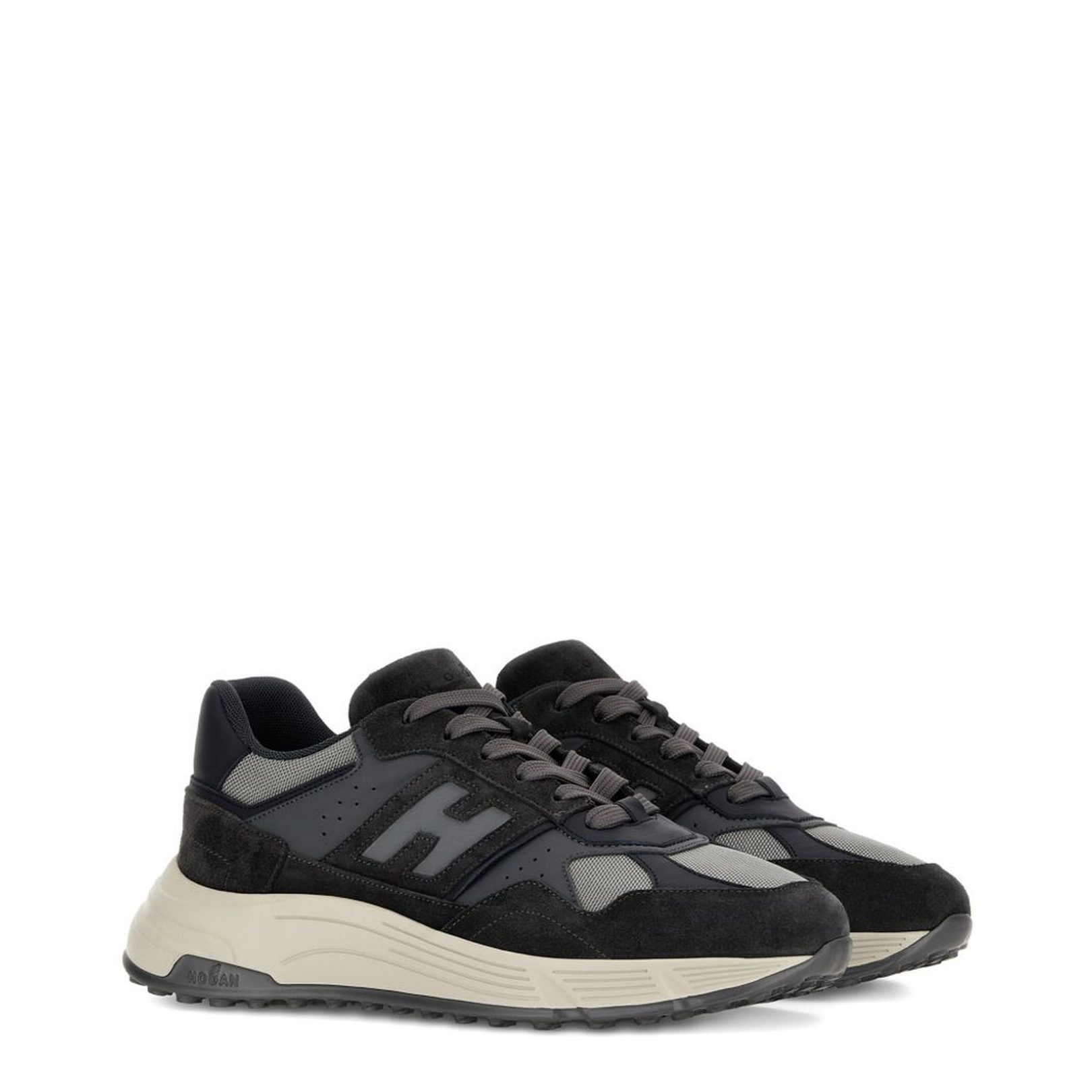 Midnight Blue Front Lace-Up Fastening Shoes