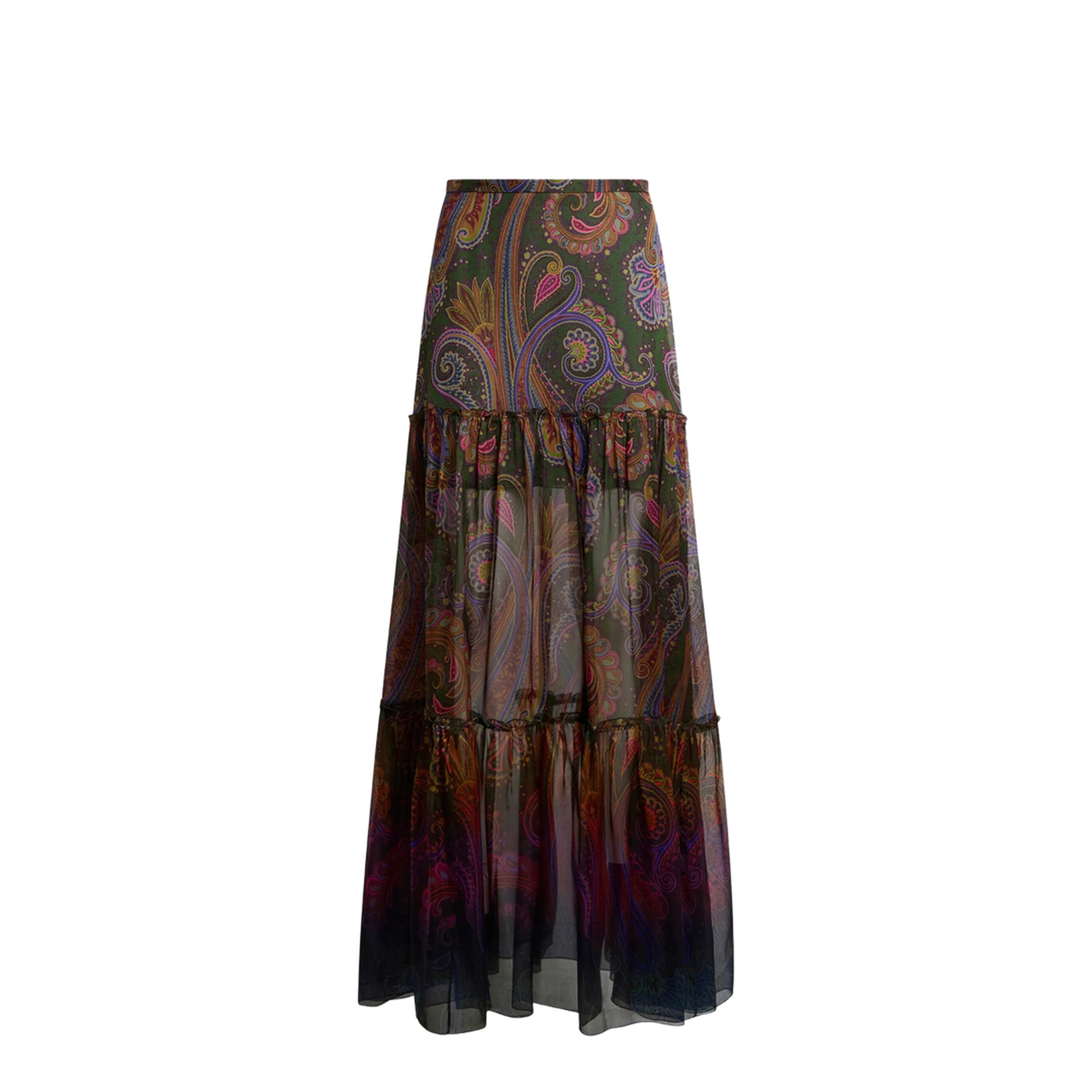 MAYFEYR - Etro - Silk Maxi Skirt With Placed Paisley Print - WRFA021699SP11H