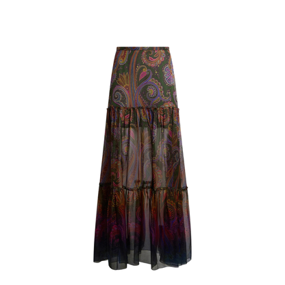MAYFEYR - Etro - Silk Maxi Skirt With Placed Paisley Print - WRFA021699SP11H