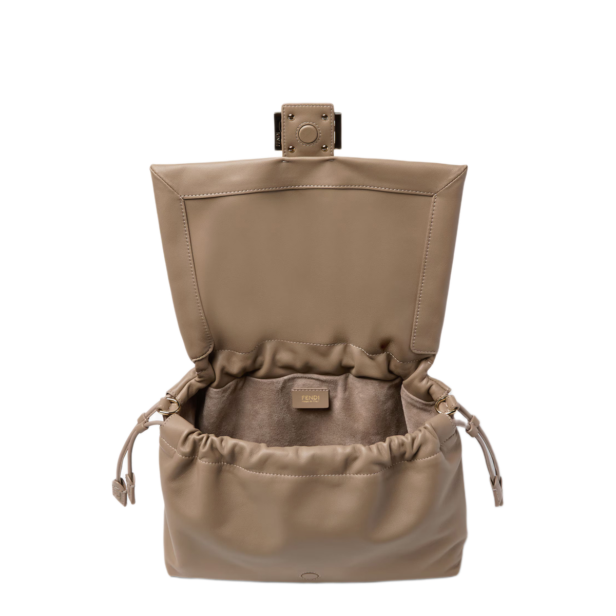Baguette Soft Large Lambskin One Shoulder Bag - Taupe
