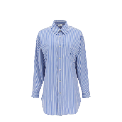 Cotton Shirt with Frontal Logo Embroidery