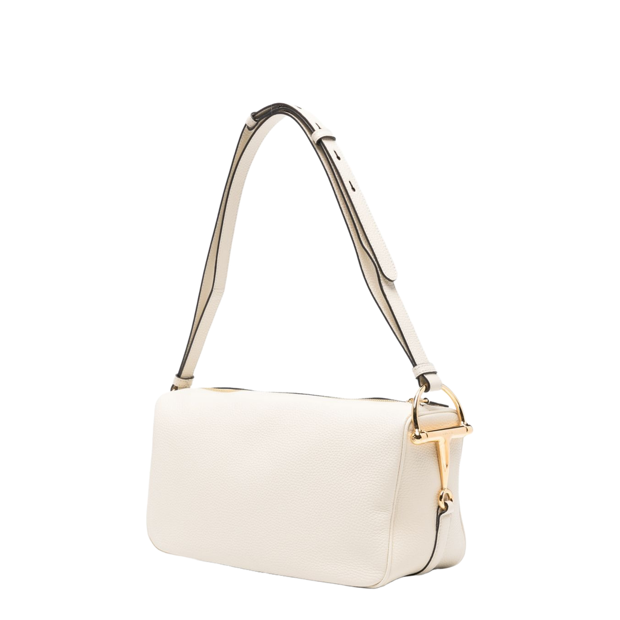 Half Horsebit Medium Calfskin Shoulder Bag - New Ivoire