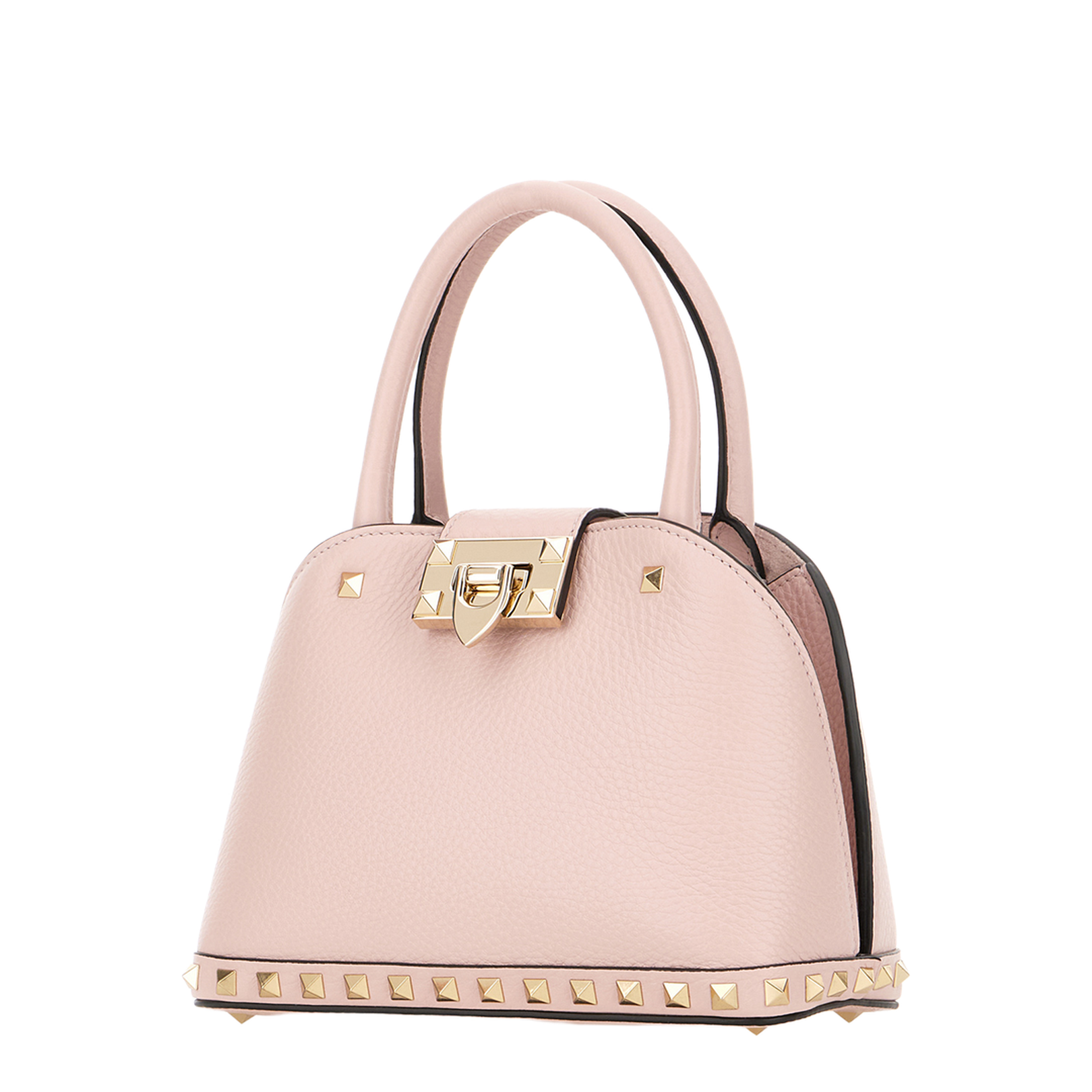Pink Leather Small Rockstud Handbag