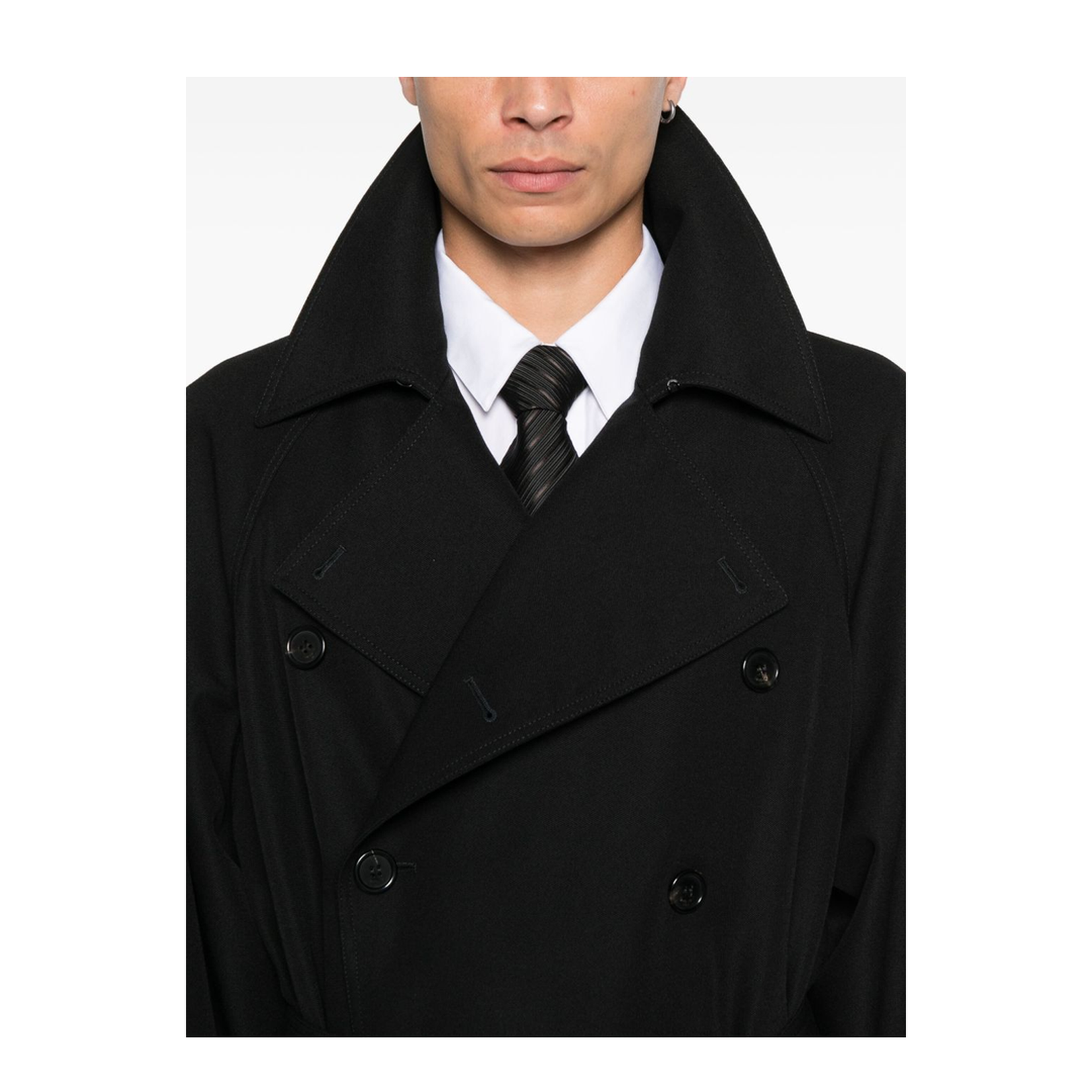 Long Coat in Grain de Poudre