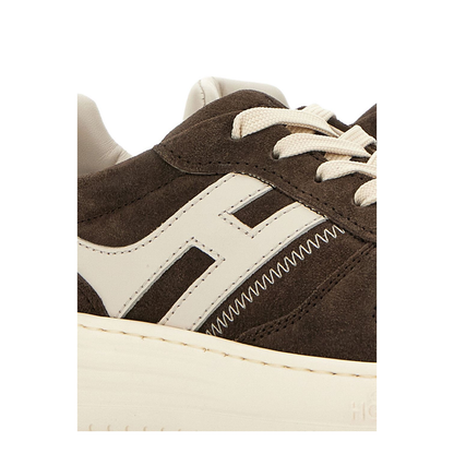 Coffee Brown Lace-Up Sneakers