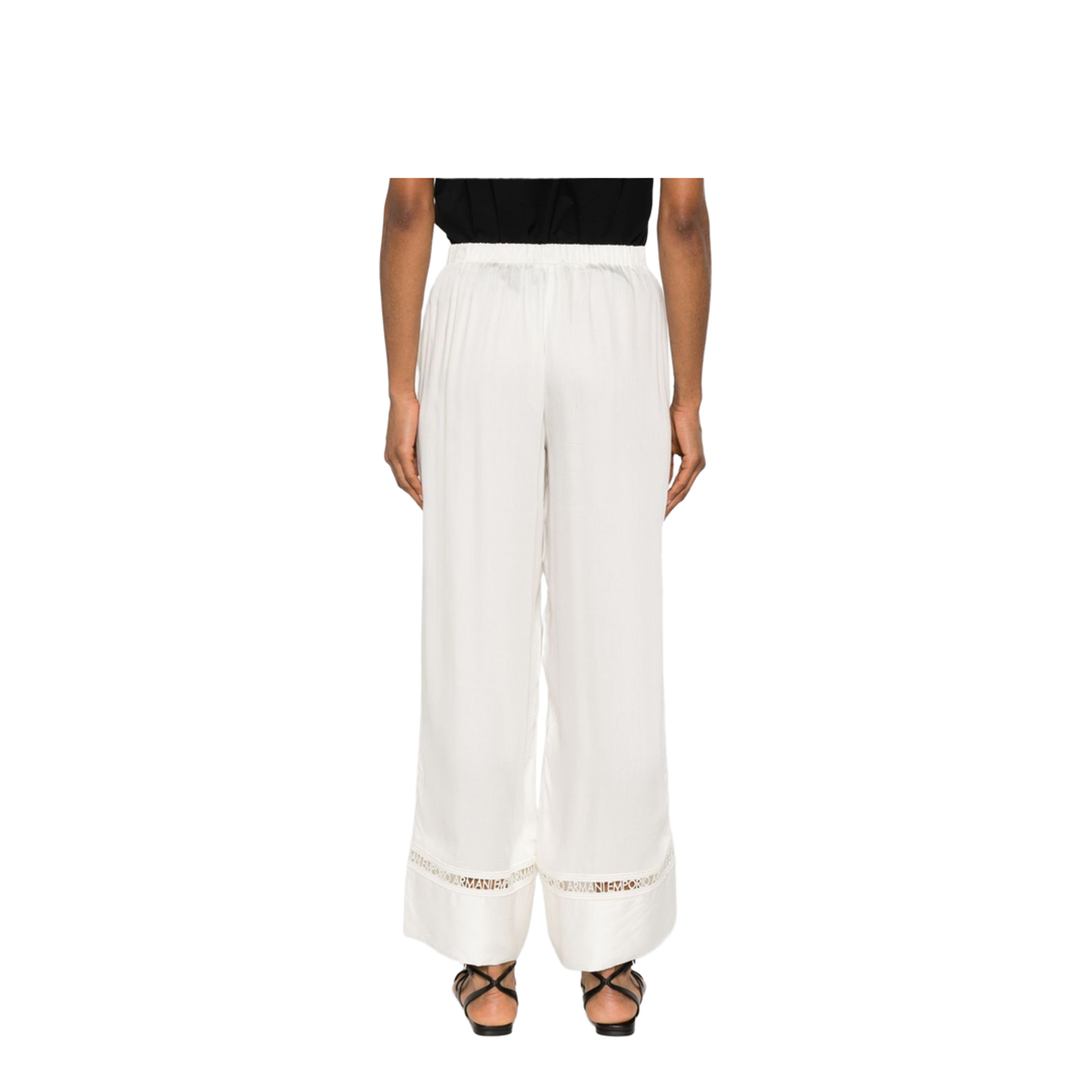 White Elasticated Waistband with Cut-Out Detailing