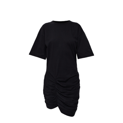Ruched Detail T-Shirt Dress Black