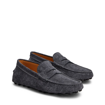 Dark Grey Almond Toe Loafers