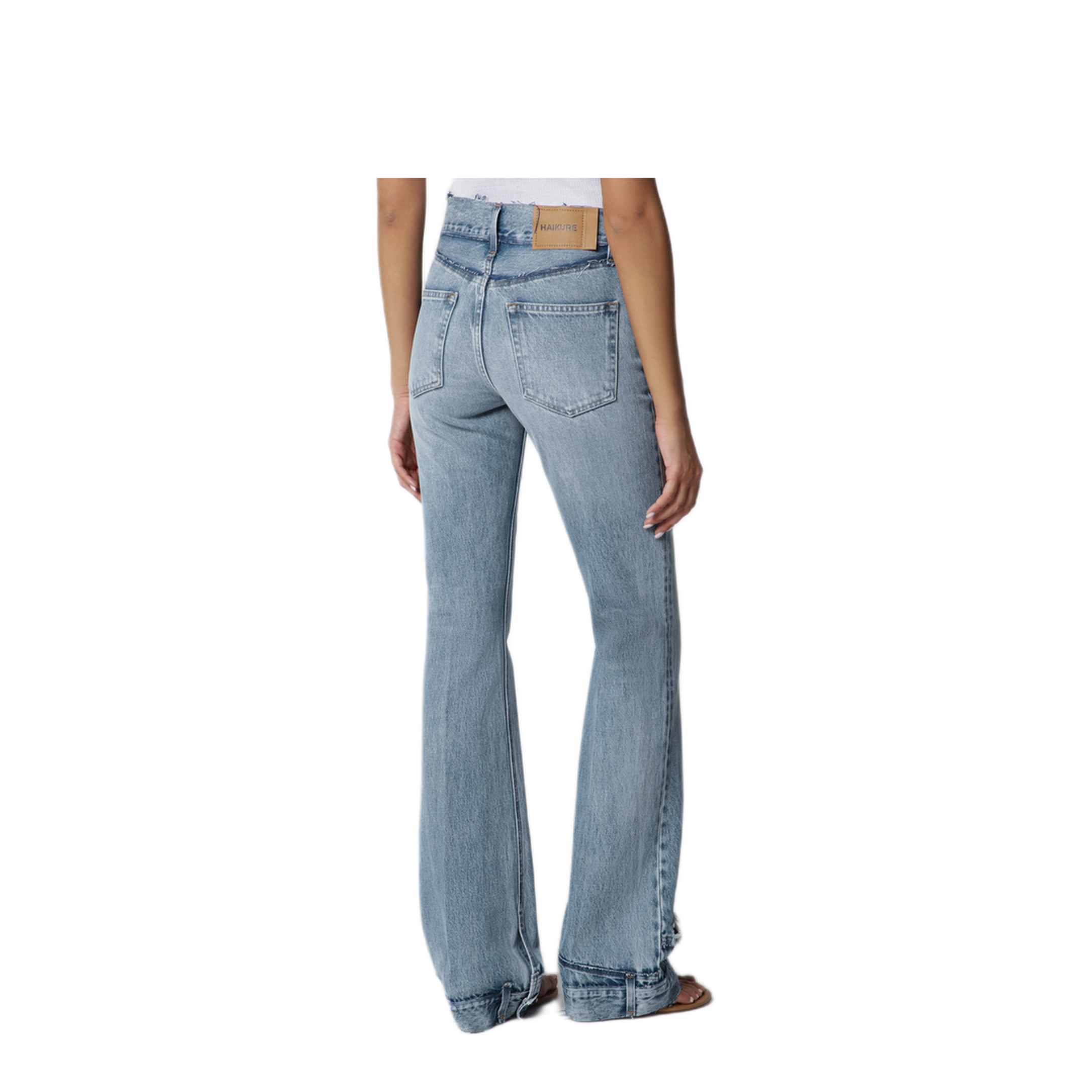 MAYFEYR - Haikure - Flora High Waisted Flared Jeans Light Blue - HEW03374DF106COL0943