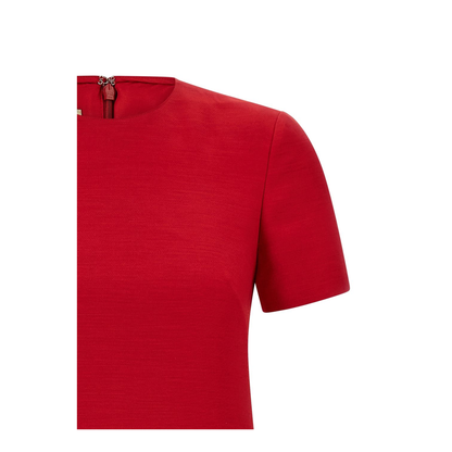VLogo Wool and Silk Mini Dress - Red
