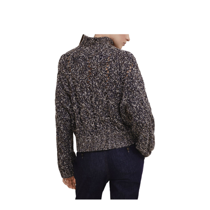 Dazzling Chinée Cardigan with Zipper in Blue