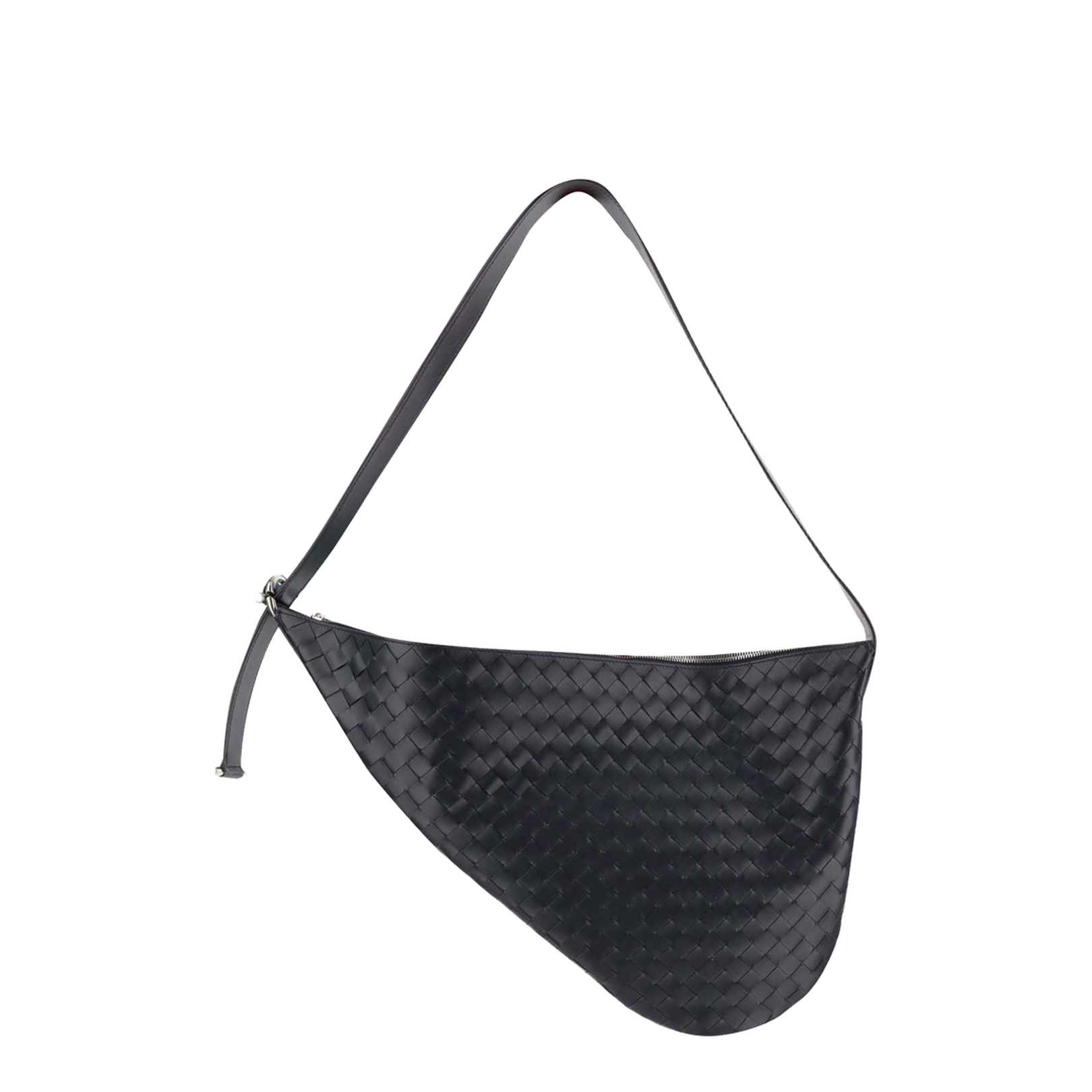 Virgule Medium Leather Shoulder Bags - Black